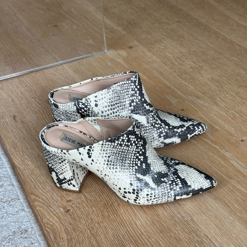 Steve Madden Snakeskin Mule with Block Heel